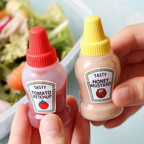 4 stk 25 ml mini tomatketchup flaske bærbar sauce salatdressing