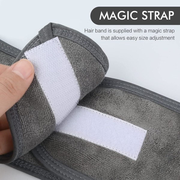 Pandebånd Vaskbare mikrofiberpandebånd Hårbånd med velcro