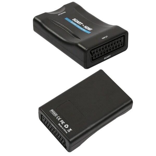 SCART til HDMI-adapter 1080P HD Video Audio Upscale Konverter