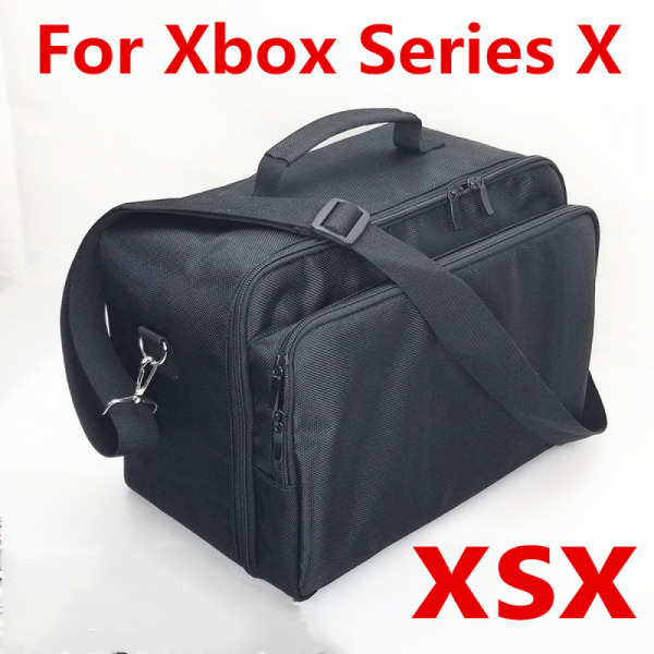 Velegnet til Microsoft Xbox Series X hjemmespilkonsoller/spil-cd'er, bærbar opbevaringstaske med diagonal skulderrem