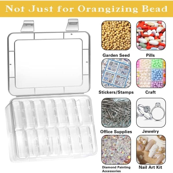 Liten organizer, plastoppbevaringsboks Mini klar perleoppbevaring