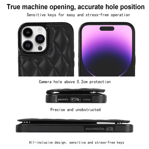 Pung med dobbelt knap, lille duftende vindkort, flip læderetui til iPhone 15 Pro Max Plus iPhone15Pro