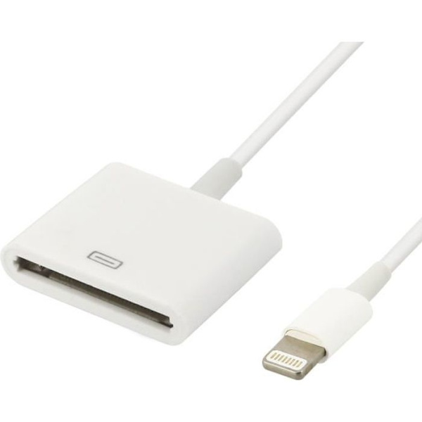 iPhone 30-pins ladekabel og synkroniseringsadapter Hvit