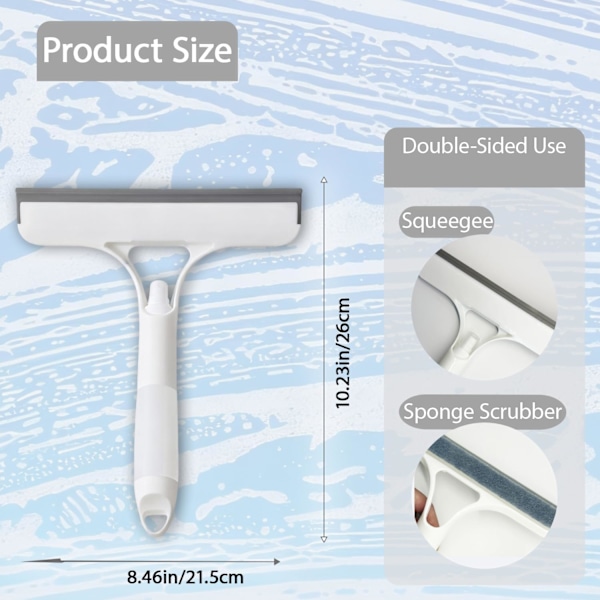 3-in-1 Window Cleaning Squeegee, Multifunctional Spray Window Scraper Cleaning Tool, Mirror Squeegee, Scraper and Scrub Bottle Window Squeegee