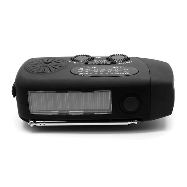 Håndsvingradio med Mobillader Solpaneler Lommelygte Powerbank SOS 1-P red