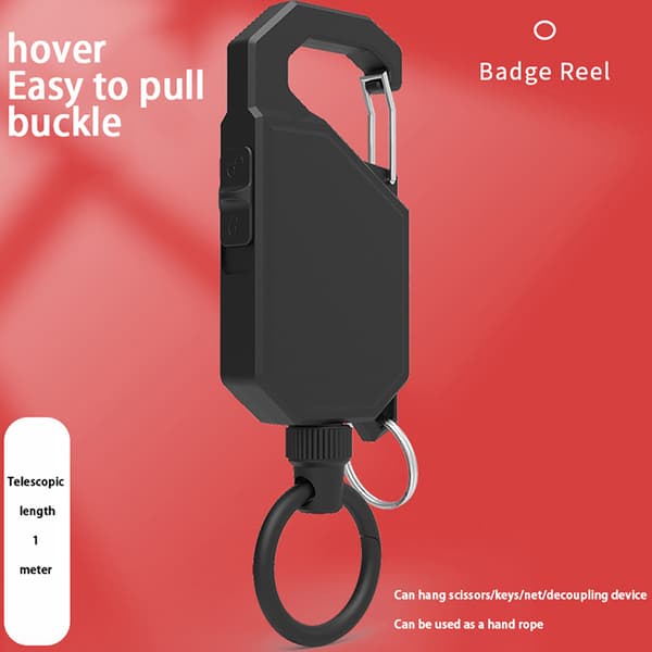Stöldskyddande Metall Retractable Spänne Rep Elastisk Nyckelring