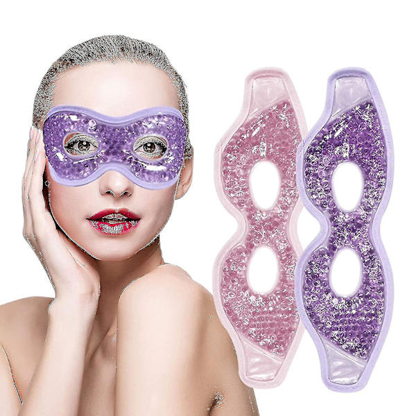 2 stk Gel Øyemaske Gjenbrukbar Varm Kald Kompress Pakke Øyeterapi, Terapeutisk Gel Eye Spa Pad