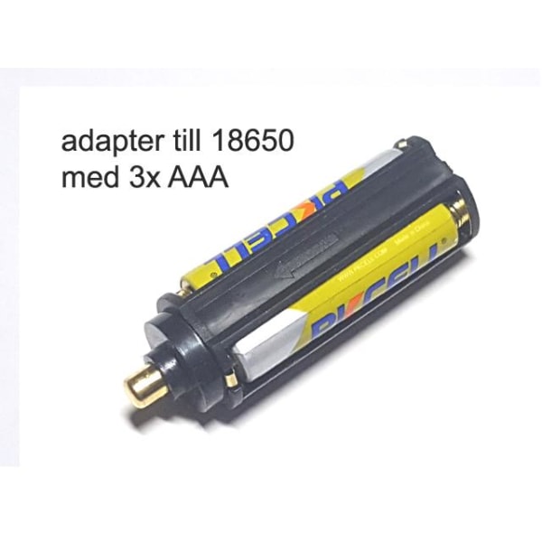 2:a batteriadapter 3xAAA blir 1x18650 eller 1x26650