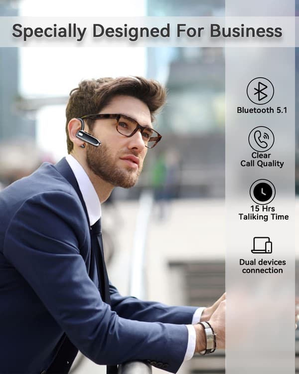 Bluetooth headset med Mic HD Håndfri trådløs