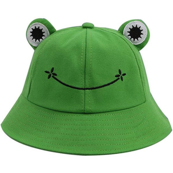 Frø Bucket Hat til Kvinder/Mænd, Sammenfoldelig Letvægts Solhat til Forår Sommer, Frøhat med Bred Skygge til Voksen, Teenager, Børn