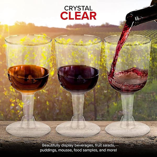 Miljøvennlige plastglass for champagne og desserter, 20 deler