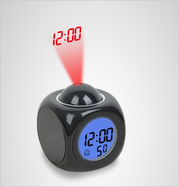 Vekkerklokke Multifunksjon Digital LCD Stemme Talende LED-projeksjon