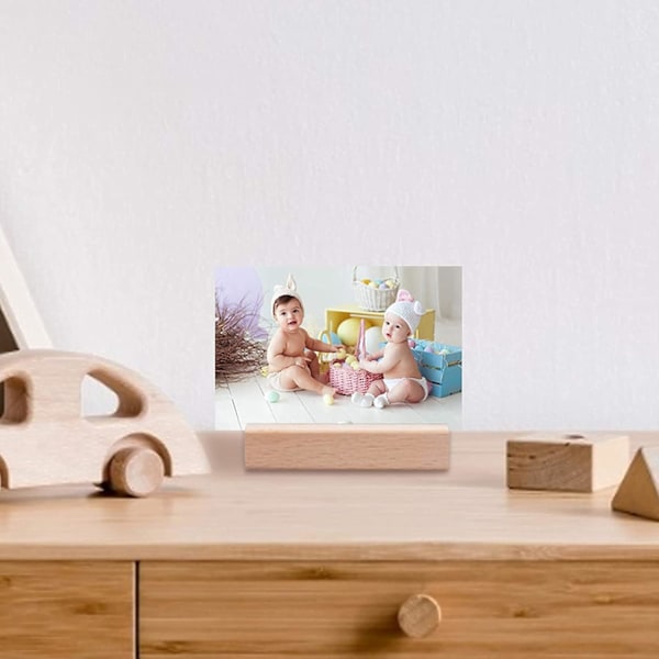 20 stk. firkantede trækortholdere til bryllupsfest bordnummer bordkortholdere fotoholdere billedprisskilte (7 x 2,3 x 1,7 cm)