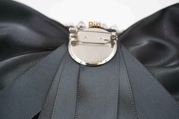 Sorte båndbroscher til kvinder rhinestone krystal rosetbroche