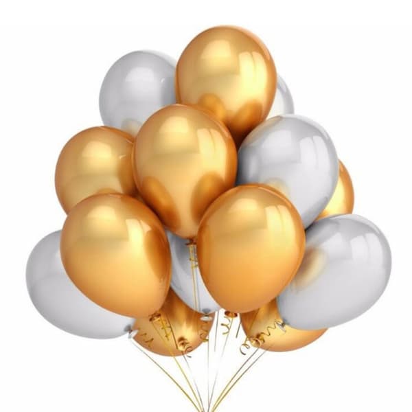 30 stk. Latexballon Oppustelig Dekorationsballon SORT SØLV SORT Black Sliver