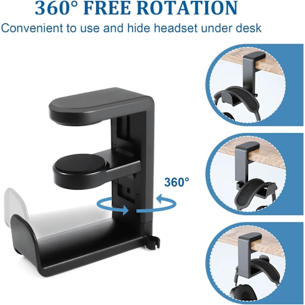 Hodetelefonbrakett Svingbar PC Gaming Headset Holder