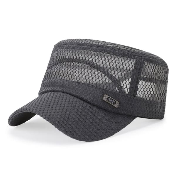 Breathable Men's Baseball Cap, Adjustable UV Resistant Flat Cap, Casual, Outdoor, Spring and Summer Light gray
