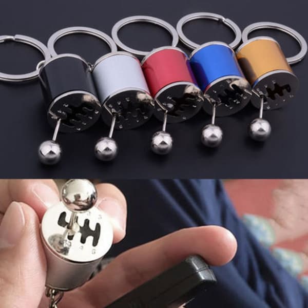 Bilnøglering Gear Knop Skifter Stick Box Nøglering SORT