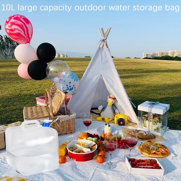 10/15L Sammenleggbar vanntank Vanntank Sammenleggbar kanne Drikkevannsbeholder Vannpose Camping BPA-fri 10L