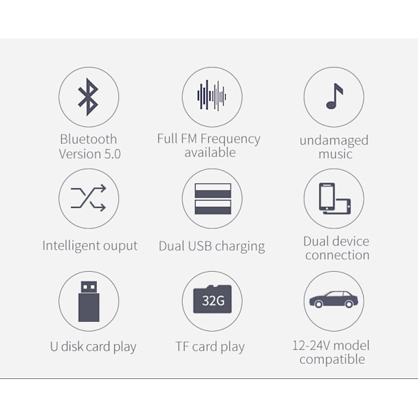 FM-sender til bilen - Bluetooth-adapter med QC3.0 biloplader