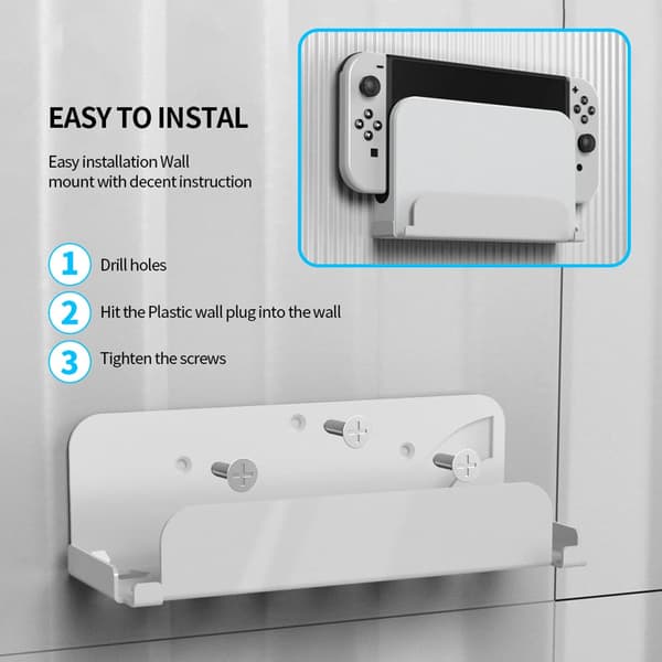 Vægmonteret holder til spillekonsol til Nintendo Switch/OLED