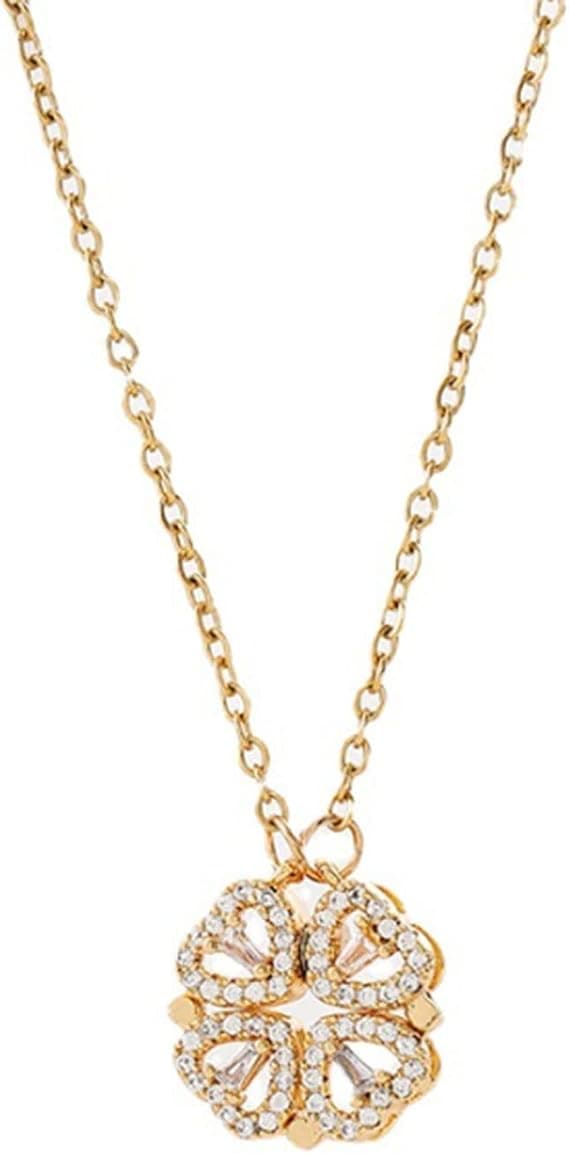 Halsband med vikbart fyrklöverhänge (guld)