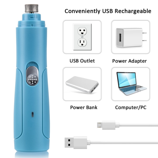 USB Elektrisk Husdjursnagelkvarn Manikyr Set