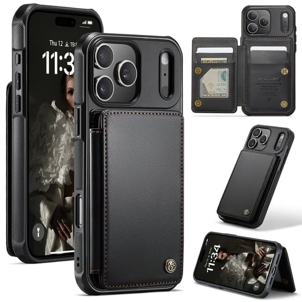 Flip læder telefoncover til iPhone 17/iPhone 17 Pro/iPhone 17 Promax iPhone 17 Pro