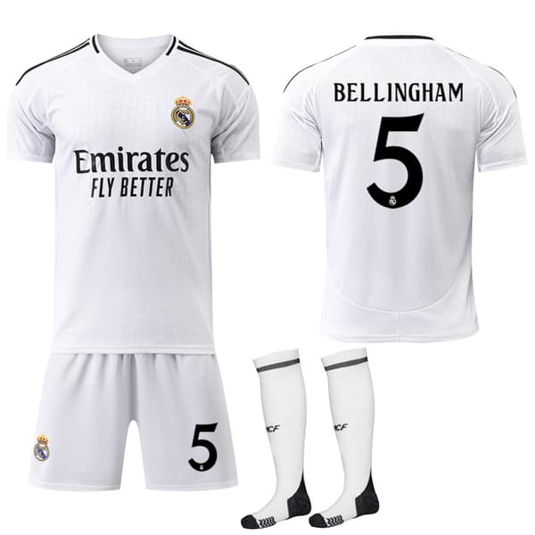 2425 Real Madrid Home Jersey with Socks for Kids & Adults No.5 Bellingham 20