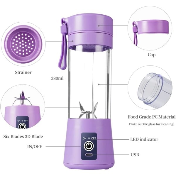Bærbar blender for shakes og smoothies