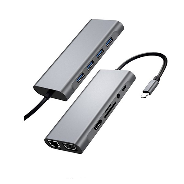 Typ-c dokkingstasjon 11 i én multi-i-ett USB-hub