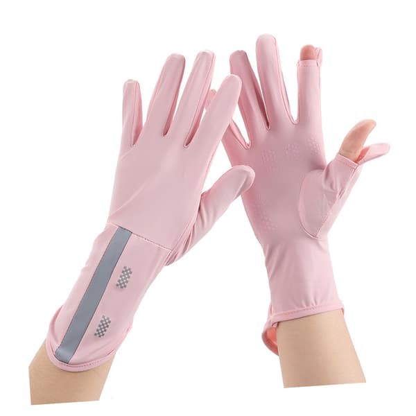 Kvinnors solskyddshandskar - halkfria UV-skyddshandskar för körning, sommar utomhus, rosa