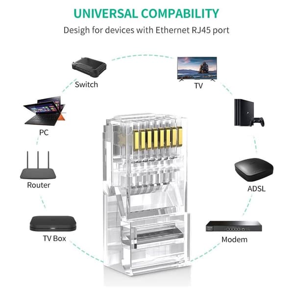 10 KPL Cat6/Cat6e UTP RJ45 -liitin