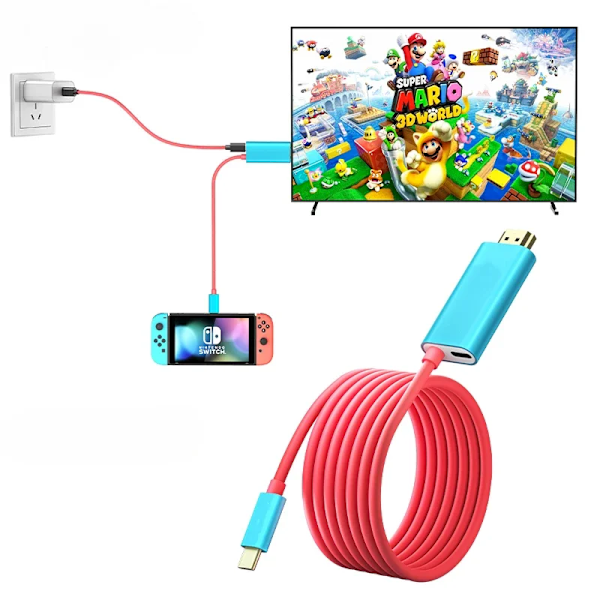 Switch Dock för Nintendo Switch/OLED USB C till HDMI-kompatibel Kabeladapter 4K60Hz 100W PD