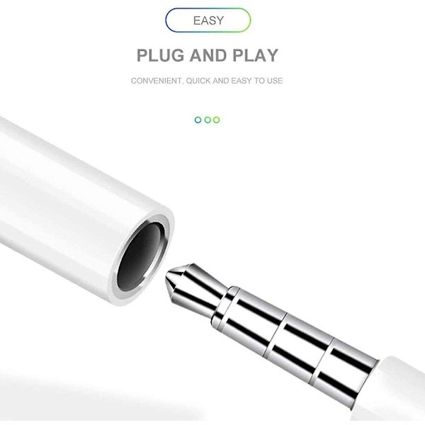 2-pakk Apple Lightning - 3,5 mm kuulokeliitäntäsovitin Aux Audio -kuulokkeet/kuulokeliitäntäsovitin stereokaapeli iPhone 7/7 Plus/8/8 Plus/x/xs
