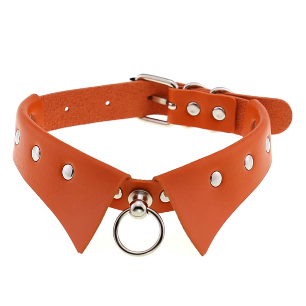 Läder Choker Punk Krage Dam Nitar Dubbade Chocker A8