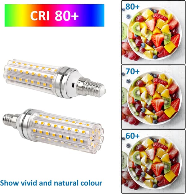 4-pack E14 12W LED Bulb, 220-240V, 1200LM Cool White 6000K, Non-Dimmable, Equivalent to 100W Incandescent Bulb