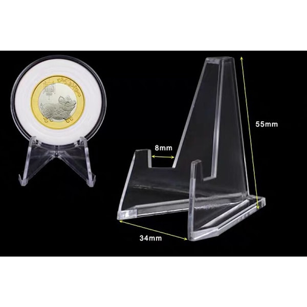 12 st Mini Akryl Display Stativ Transparent Mynt Display Staffli för Hem Butik Utställningar