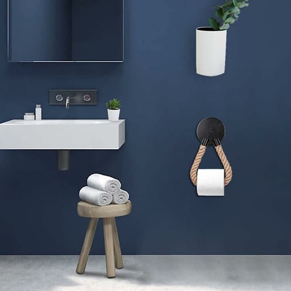 Toiletpapirholder, Toiletpapirholder med telefonhylde, 304 rustfrit stål, uden boring Vægmontering til badeværelse (hør)