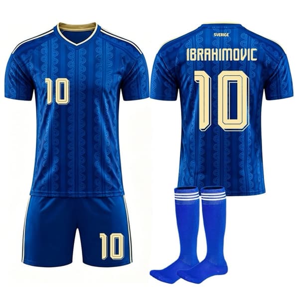 2026 VM Sverige fodboldtrøjer Børn og voksne udebane nr. 10 Ibrahimovic 28