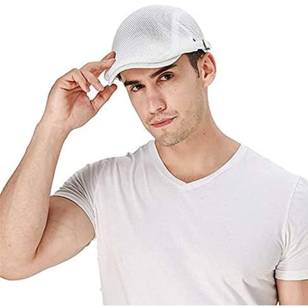 Mesh Golf Flat Keps Justerbar Duckbill Hat Andningsbar Gatsby Ivy Cap Driving Hat Ostrukturerad Newsboy Basker Hatt