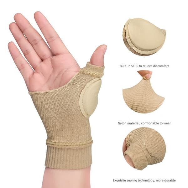 Handledsstöd Kompressionshandskar 1 par Beige