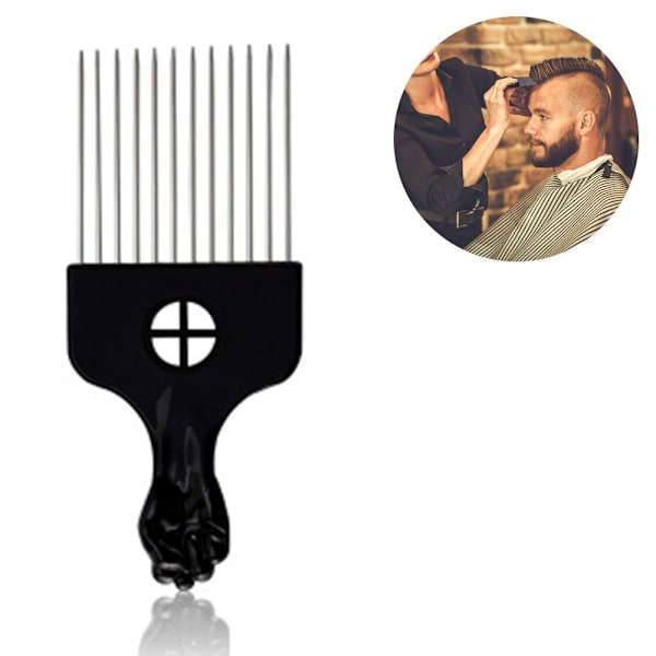 Metall Afro Pick Kam for Hår, Afro Pick Kammer for Hårstylingverktøy Hårkam for Hårstyling Hårvalg