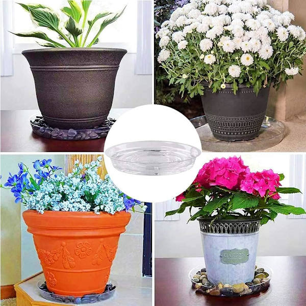 10 stk. transparente plantefade til potter, plastikblomsterfade