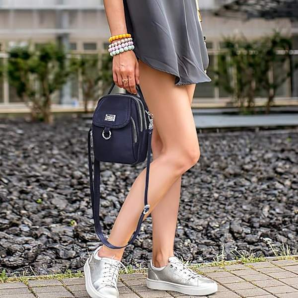 Crossbody mobiltelefonväska dam vattentät liten mobiltelefon axelväska Nylon damväska plånbok Travel Mini Crossbody handväska (svart)
