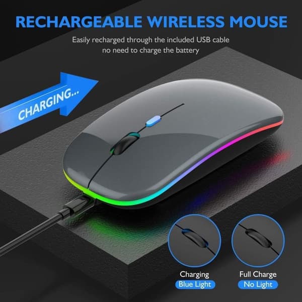 Genopladelig Trådløs Datamus med RGB-belysning