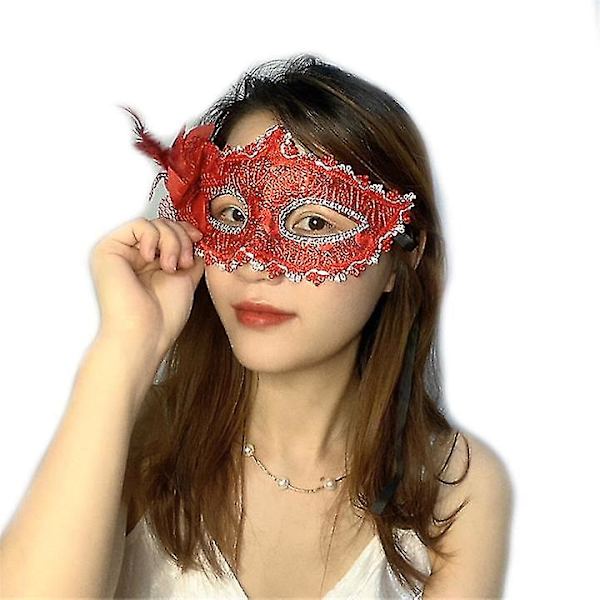 1 kpl Halloween Pitsi Silmälappu Karnevaali Naamiaismaskit red