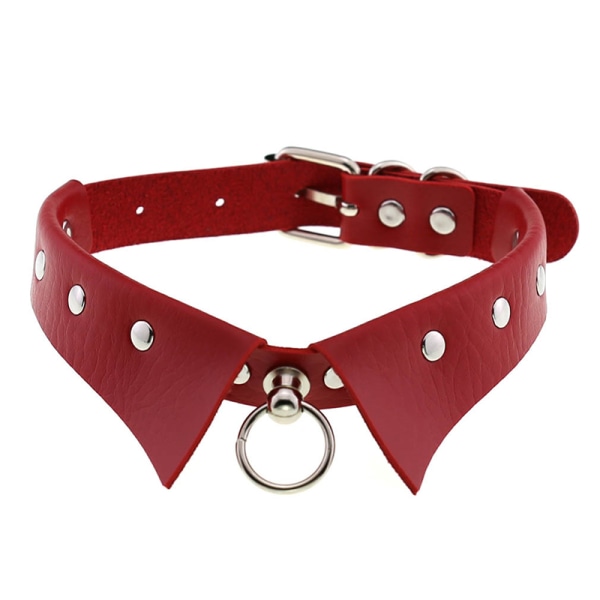Läder Choker Punk Krage Dam Nitar Dubbade Chocker A1