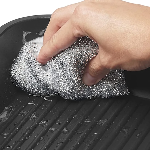 Silverglanskudde 4-pack Disksvamp Scourge Lurex Sponge Idealisk för beläggning av kastruller, kastruller, keramikhällar