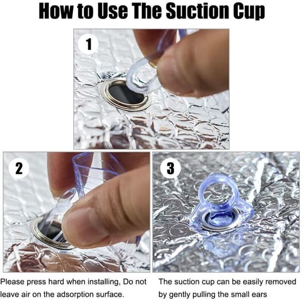 60 Pieces Suction Cups for Sunshade, 45 mm Suction Cup Without Hooks, Mini Transparent and Black Suction Cups